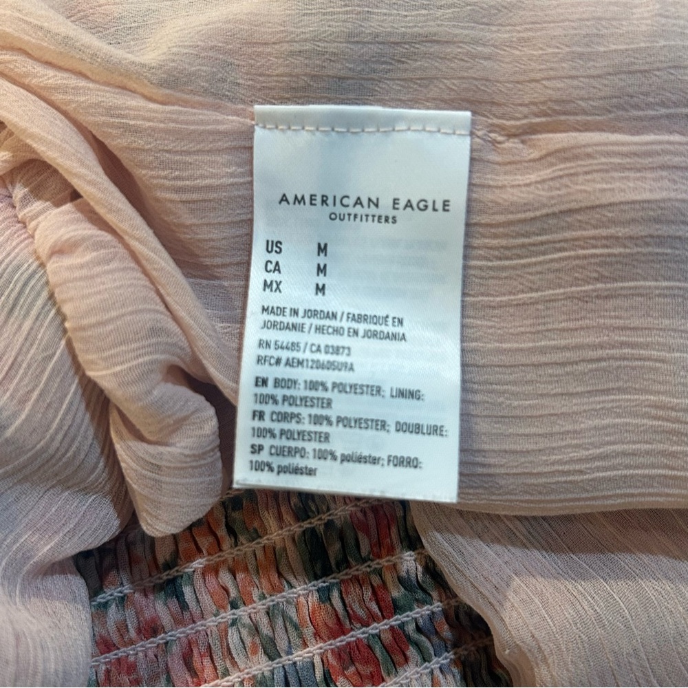 American Eagle Chiffon Ruched Babydoll Top - Picture 8 of 8